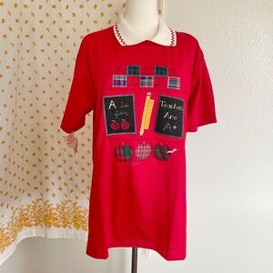 Vintage Teacher T Shirt Single Stitch Jerzees 50/50 Heavyweight Made in USA